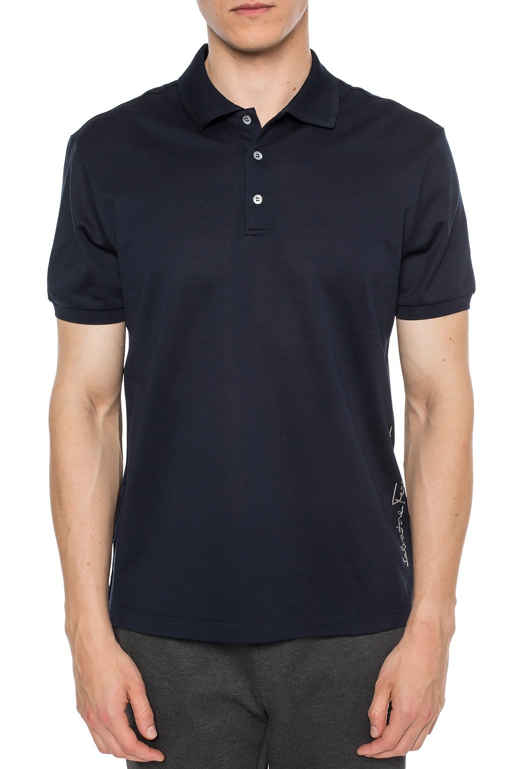 FERRAGAMO Logo-embroidered polo shirt | Men's Clothing | Vitkac